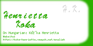 henrietta koka business card